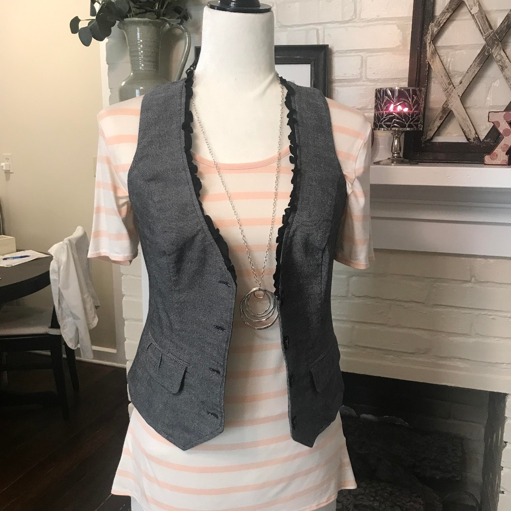 Grey 4 Button Dressy Vest